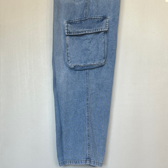 Zara Denim Cargo Flare Jeans - Picture 9 of 12